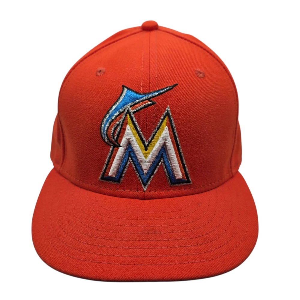 New Era Miami Marlins Orange 59FIFTY On Field Fitted Baseball Cap Size 7 3/8 MLB - Picture 6 of 6